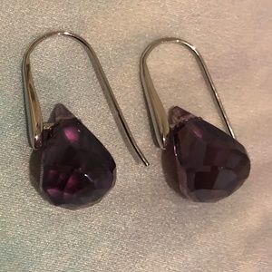 Amethyst and Silver Teardrop Earrings